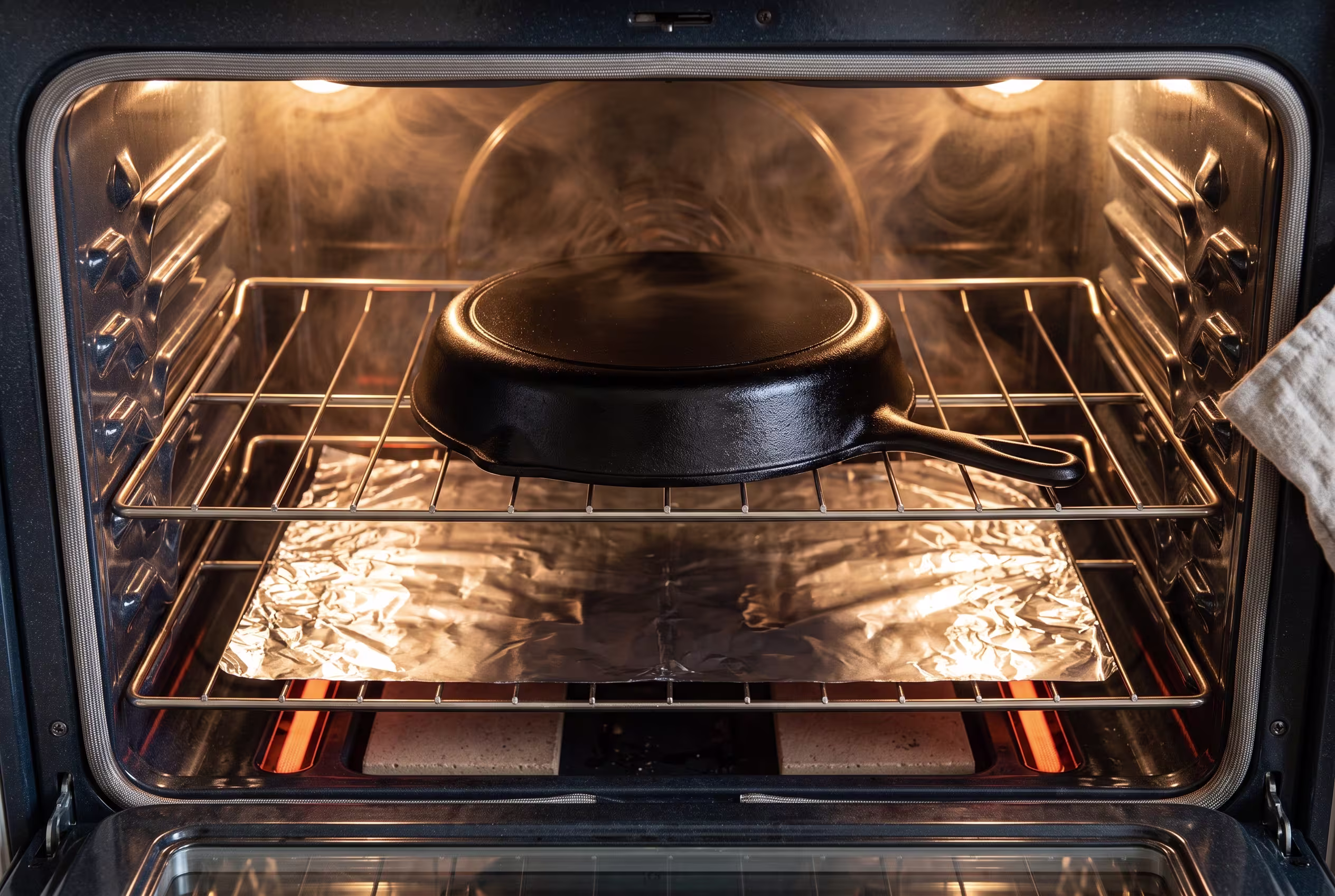 showing heat tint before you remove rainbow stains from stainless steel pans